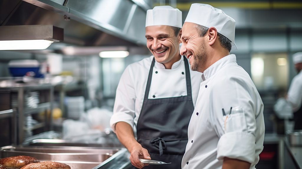 les équipes de cuisine de l'AGREC qui prépare un repas sain et équilibré pour les élèves des établissements scolaire, dans les Hauts-de-France